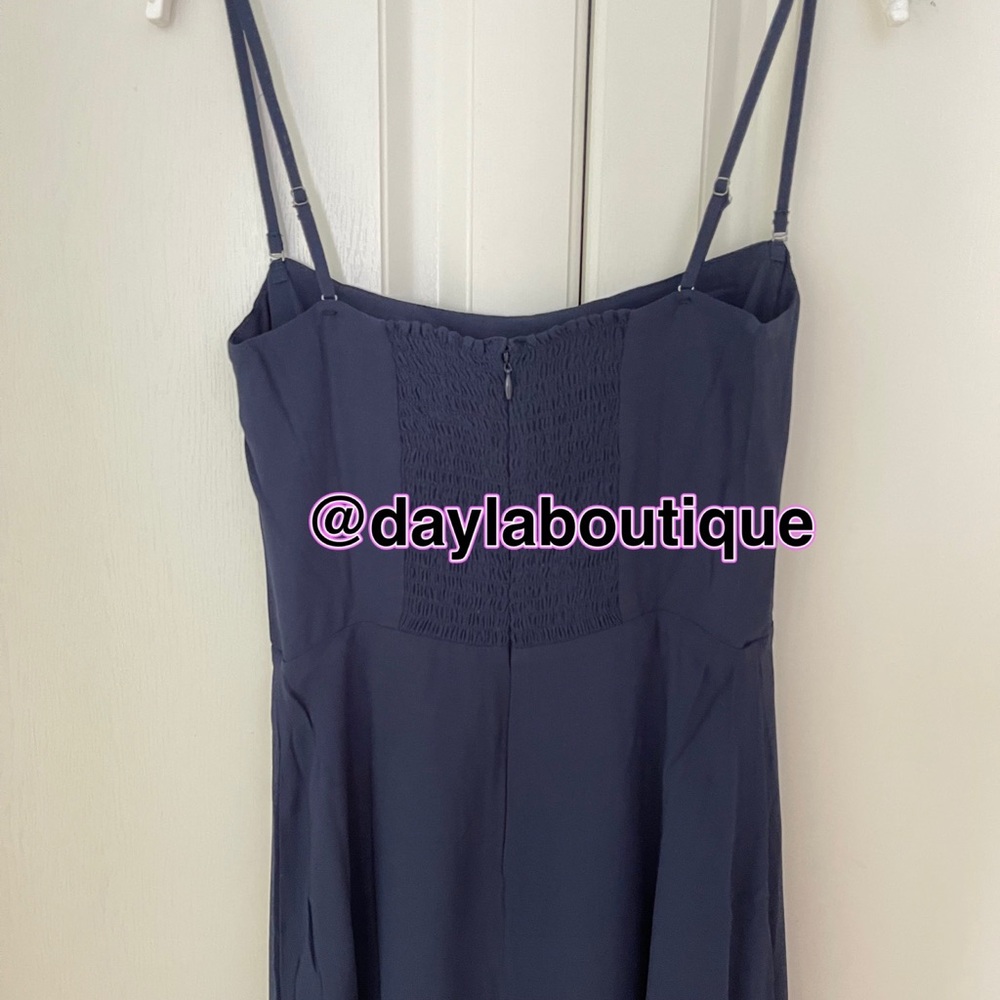 Reformation Blue Strapless Dress with Elegant Silhouette - Picture 8 of 10